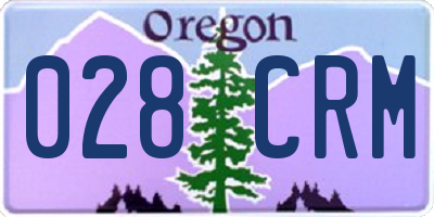 OR license plate 028CRM
