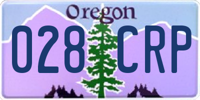 OR license plate 028CRP