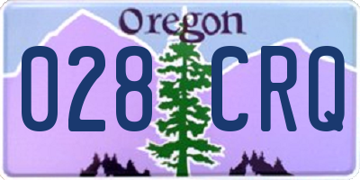OR license plate 028CRQ