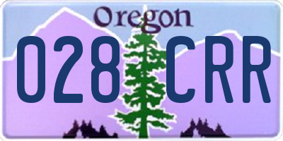 OR license plate 028CRR