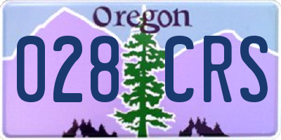 OR license plate 028CRS