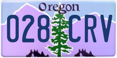 OR license plate 028CRV