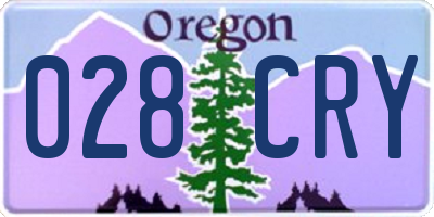 OR license plate 028CRY