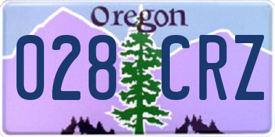 OR license plate 028CRZ