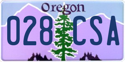 OR license plate 028CSA