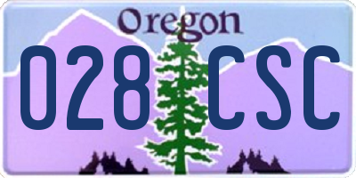 OR license plate 028CSC