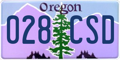 OR license plate 028CSD