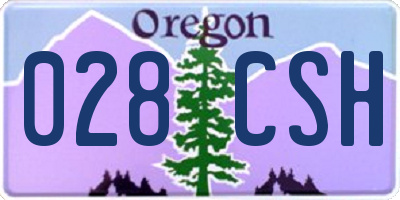 OR license plate 028CSH