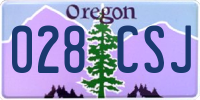 OR license plate 028CSJ