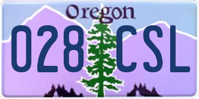 OR license plate 028CSL