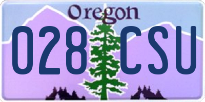 OR license plate 028CSU