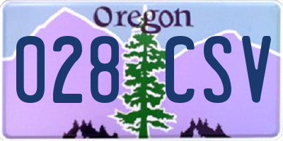 OR license plate 028CSV