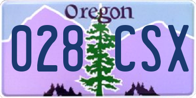 OR license plate 028CSX