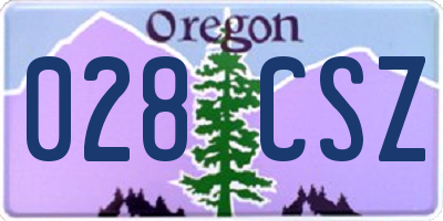 OR license plate 028CSZ