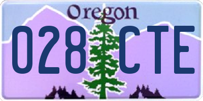 OR license plate 028CTE