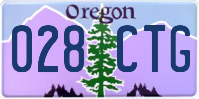 OR license plate 028CTG