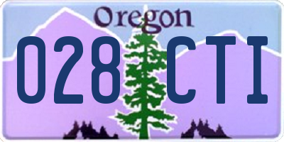 OR license plate 028CTI