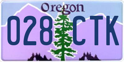 OR license plate 028CTK