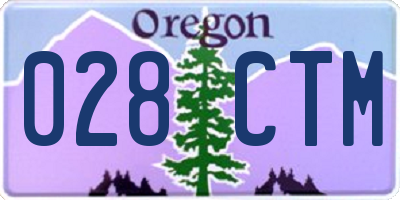 OR license plate 028CTM