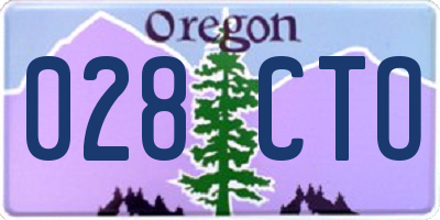 OR license plate 028CTO