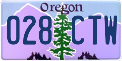 OR license plate 028CTW