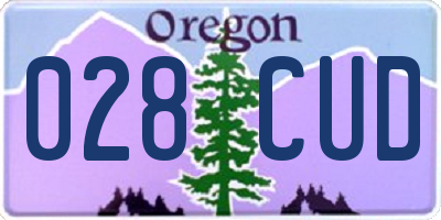 OR license plate 028CUD