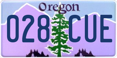OR license plate 028CUE