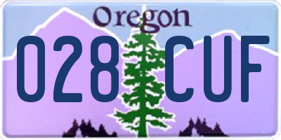 OR license plate 028CUF