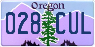 OR license plate 028CUL