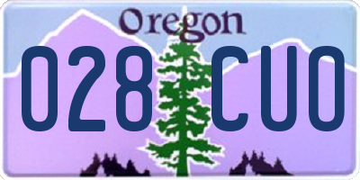 OR license plate 028CUO