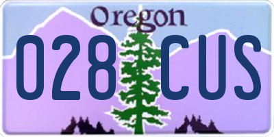 OR license plate 028CUS