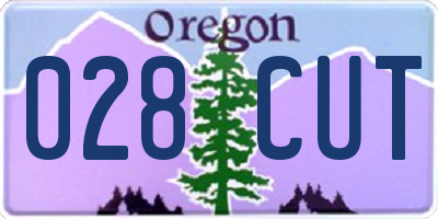 OR license plate 028CUT