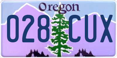 OR license plate 028CUX