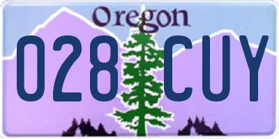 OR license plate 028CUY