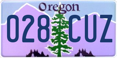 OR license plate 028CUZ