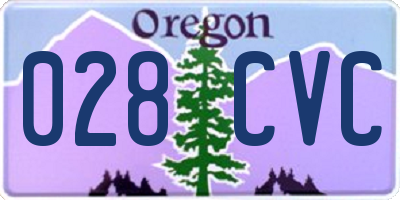 OR license plate 028CVC