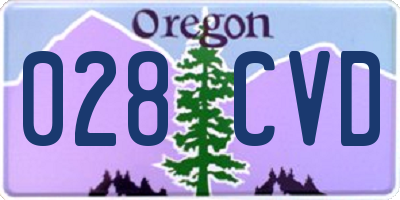 OR license plate 028CVD