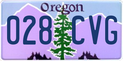 OR license plate 028CVG