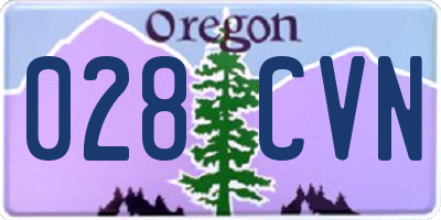 OR license plate 028CVN