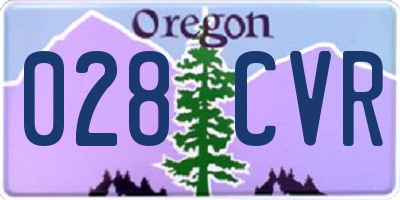 OR license plate 028CVR