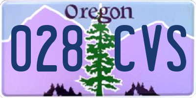 OR license plate 028CVS