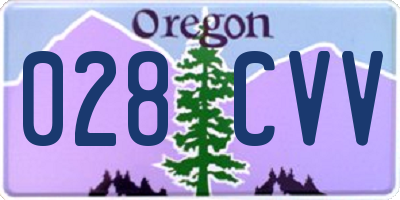 OR license plate 028CVV