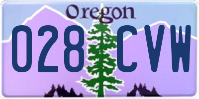 OR license plate 028CVW