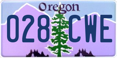 OR license plate 028CWE