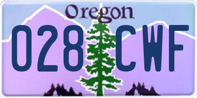 OR license plate 028CWF
