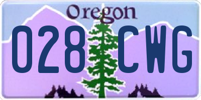 OR license plate 028CWG