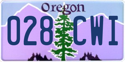 OR license plate 028CWI