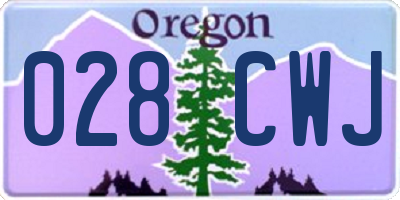 OR license plate 028CWJ