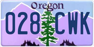 OR license plate 028CWK