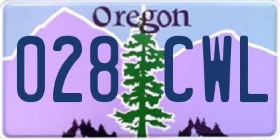 OR license plate 028CWL